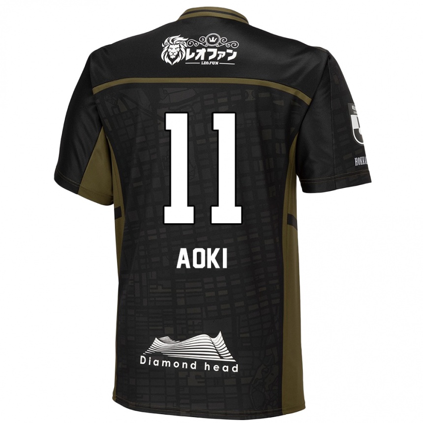 Niño Fútbol Camiseta Ryota Aoki #11 Verde Negro 2ª Equipación 2024/25 Argentina