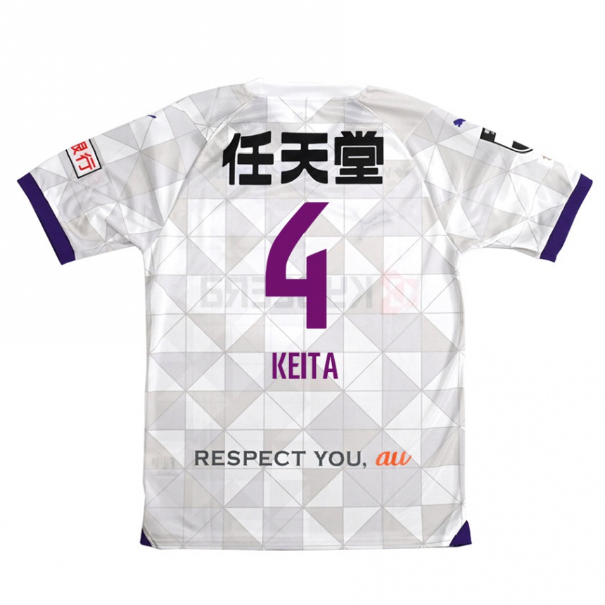 Niño Fútbol Camiseta Keita Matsuda #4 Blanco Morado 2ª Equipación 2024/25 Argentina