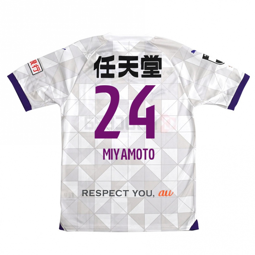 Niño Fútbol Camiseta Yuta Miyamoto #24 Blanco Morado 2ª Equipación 2024/25 Argentina