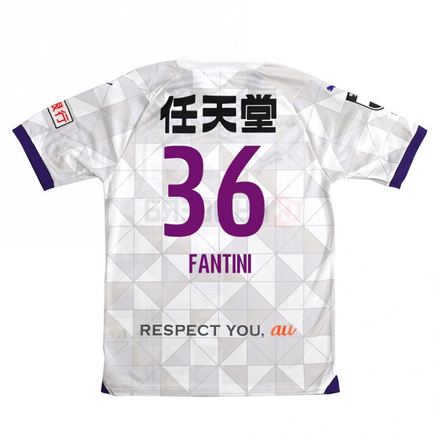 Niño Fútbol Camiseta Akira Fantini #36 Blanco Morado 2ª Equipación 2024/25 Argentina