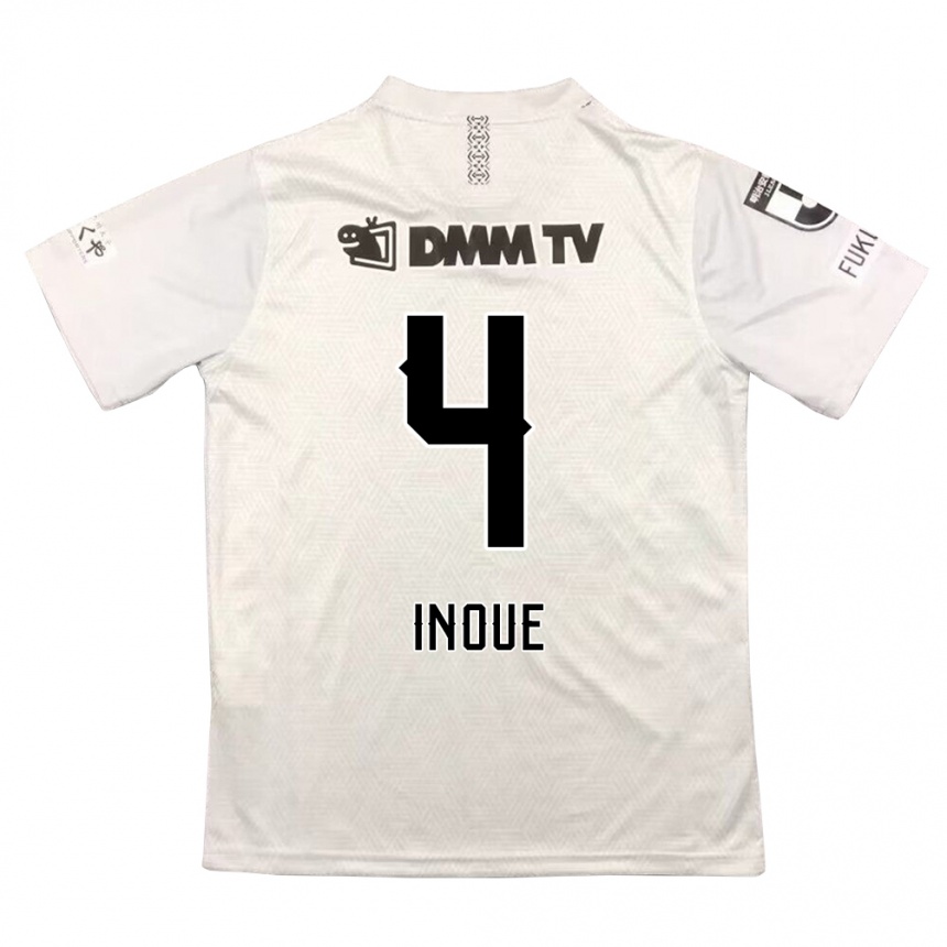 Niño Fútbol Camiseta Seiya Inoue #4 Gris Negro 2ª Equipación 2024/25 Argentina