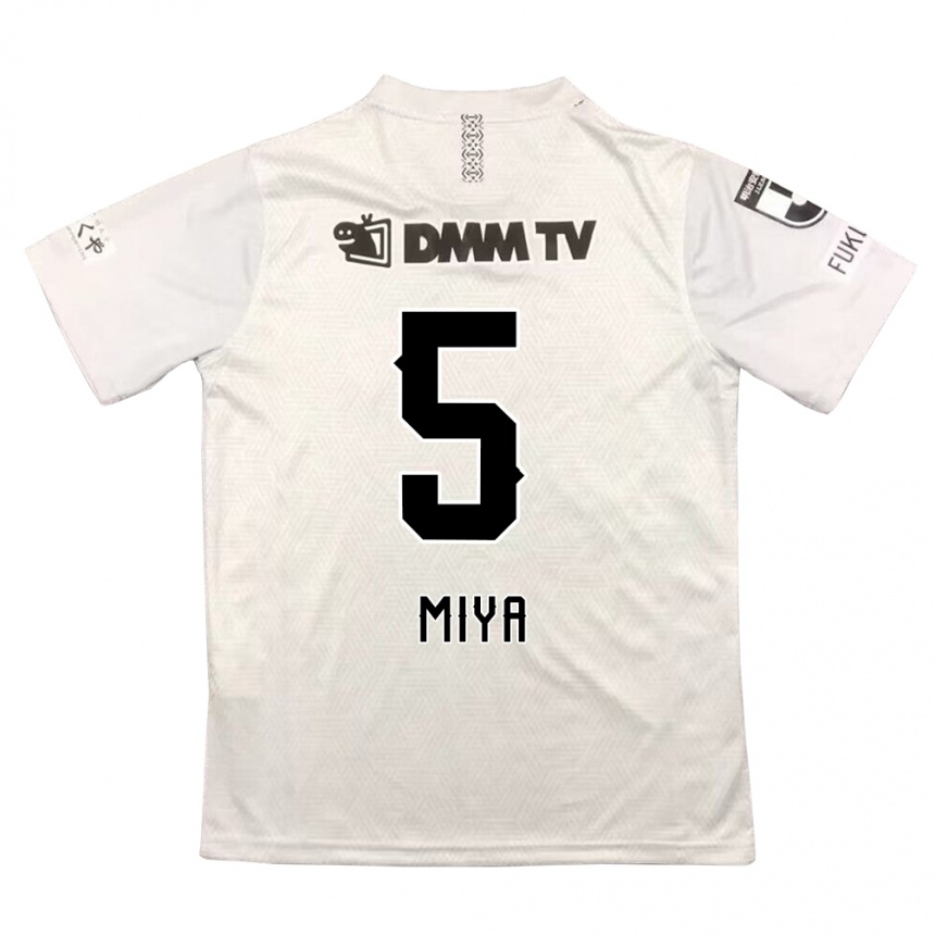 Niño Fútbol Camiseta Daiki Miya #5 Gris Negro 2ª Equipación 2024/25 Argentina