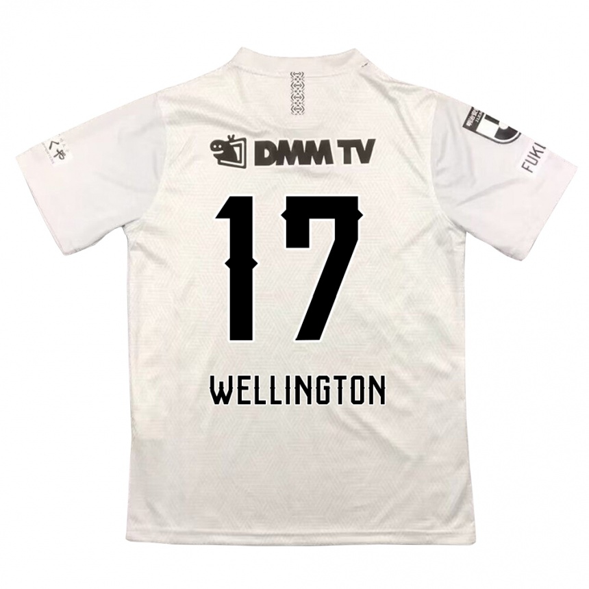 Niño Fútbol Camiseta Wellington #17 Gris Negro 2ª Equipación 2024/25 Argentina