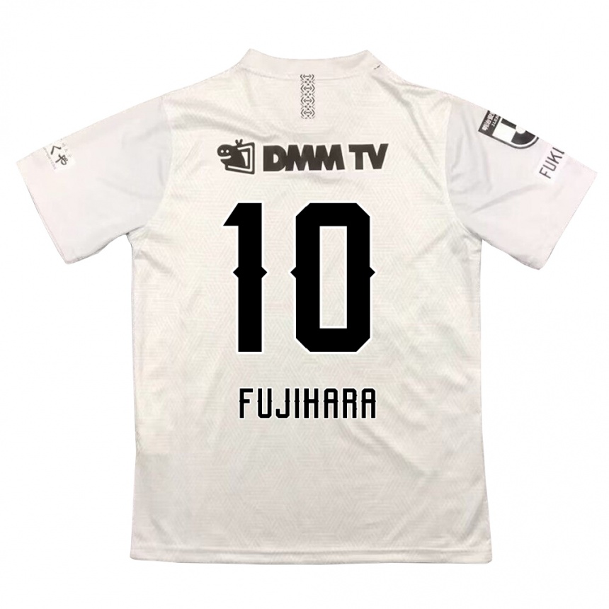 Niño Fútbol Camiseta Naoatsu Fujihara #10 Gris Negro 2ª Equipación 2024/25 Argentina