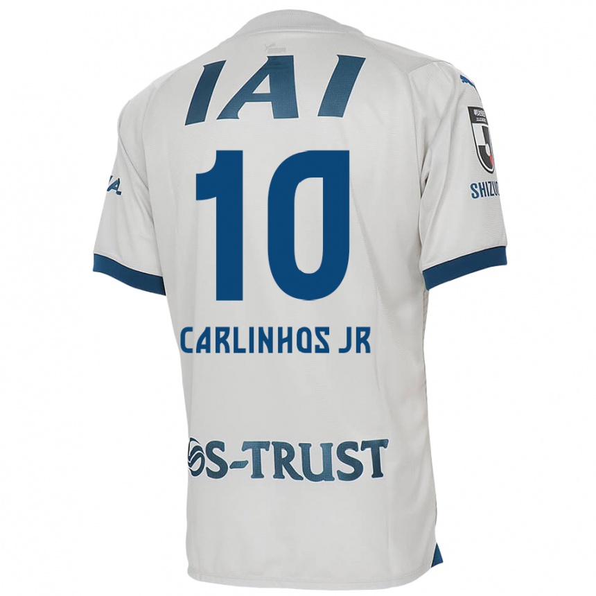 Niño Fútbol Camiseta Carlinhos Junior #10 Blanco Azul 2ª Equipación 2024/25 Argentina