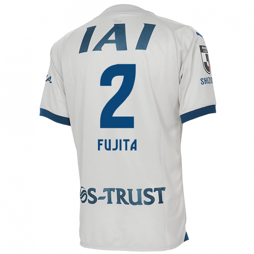 Niño Fútbol Camiseta Shunsuke Fujita #2 Blanco Azul 2ª Equipación 2024/25 Argentina