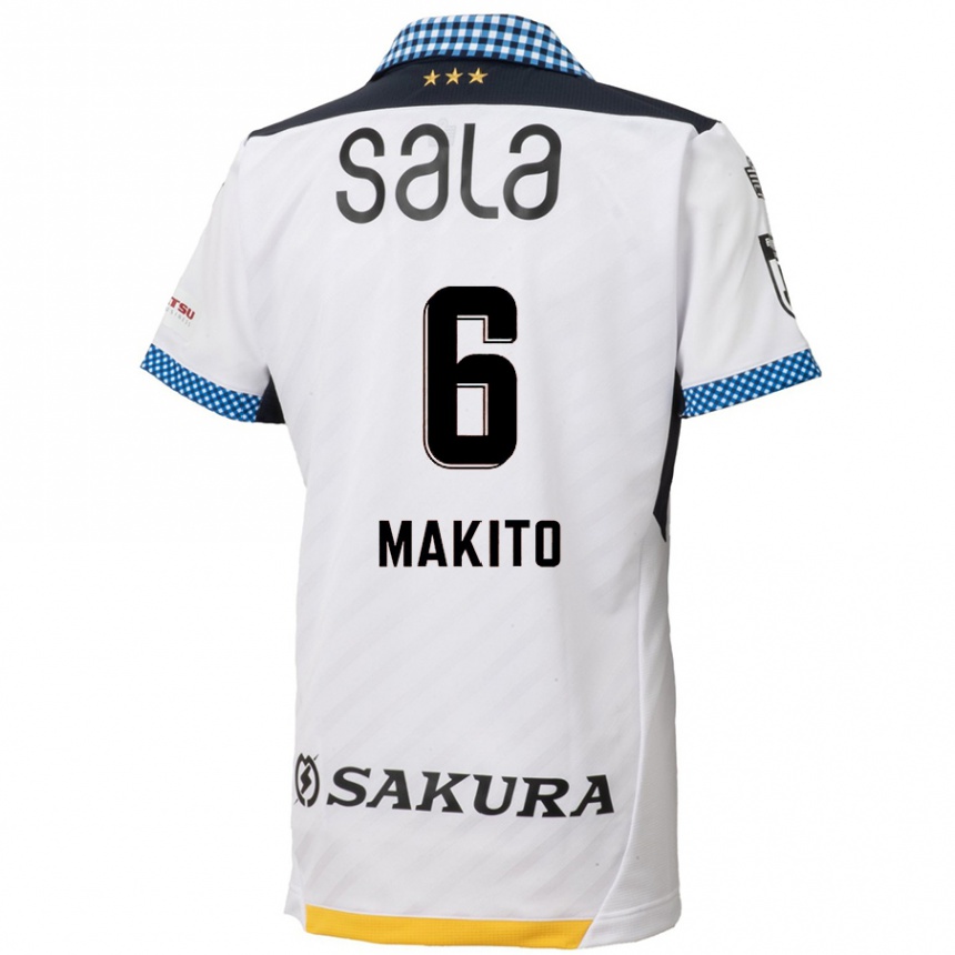 Niño Fútbol Camiseta Makito Ito #6 Blanco Negro 2ª Equipación 2024/25 Argentina