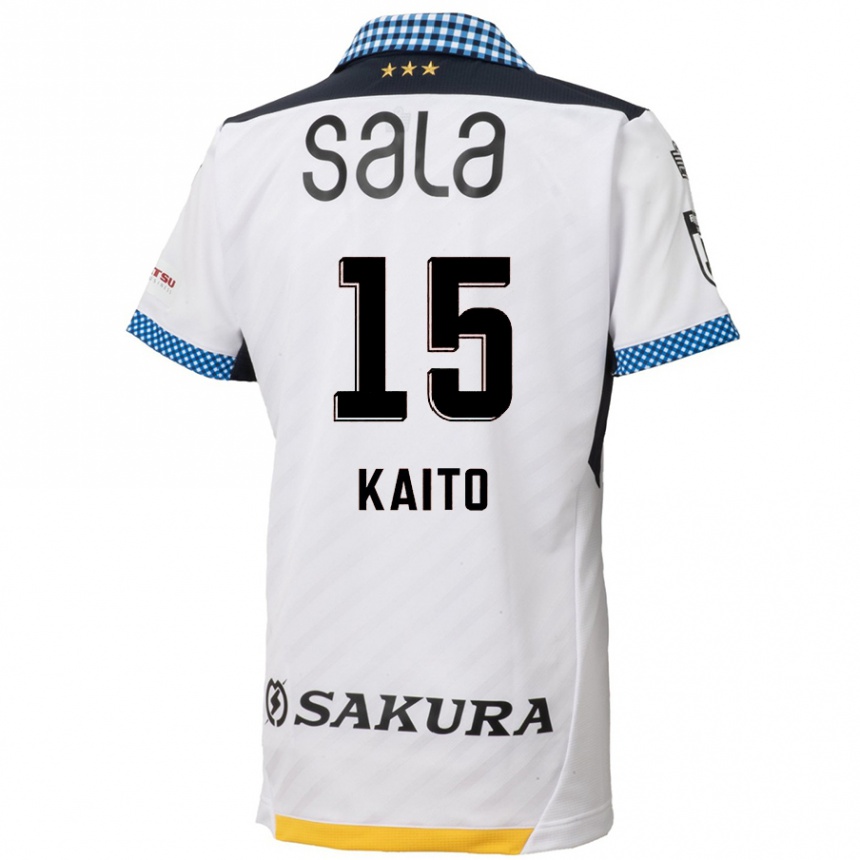 Niño Fútbol Camiseta Kaito Suzuki #15 Blanco Negro 2ª Equipación 2024/25 Argentina