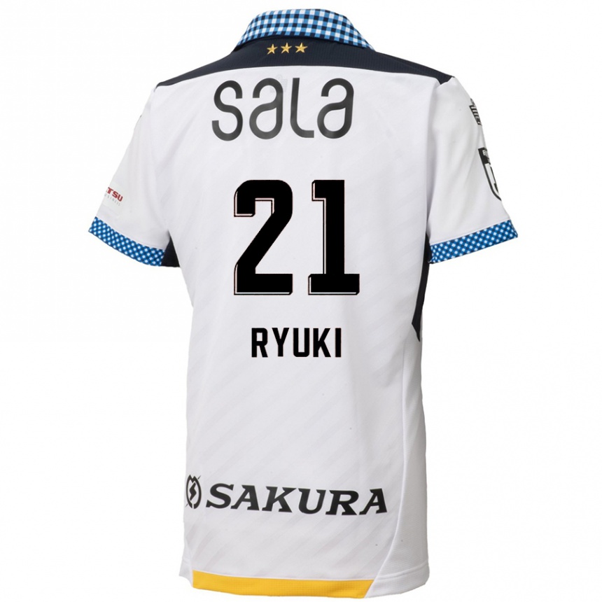 Niño Fútbol Camiseta Ryuki Miura #21 Blanco Negro 2ª Equipación 2024/25 Argentina