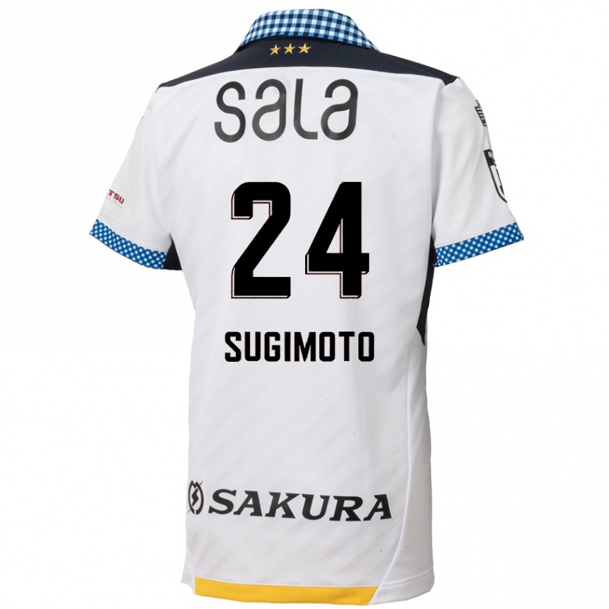 Niño Fútbol Camiseta Mitsuki Sugimoto #24 Blanco Negro 2ª Equipación 2024/25 Argentina