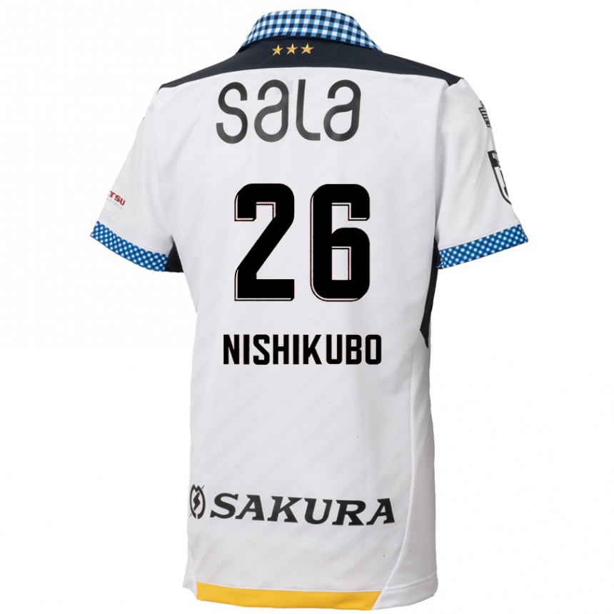 Niño Fútbol Camiseta Shunsuke Nishikubo #26 Blanco Negro 2ª Equipación 2024/25 Argentina