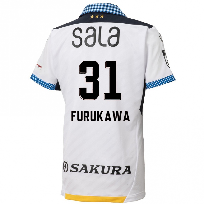 Niño Fútbol Camiseta Yosuke Furukawa #31 Blanco Negro 2ª Equipación 2024/25 Argentina