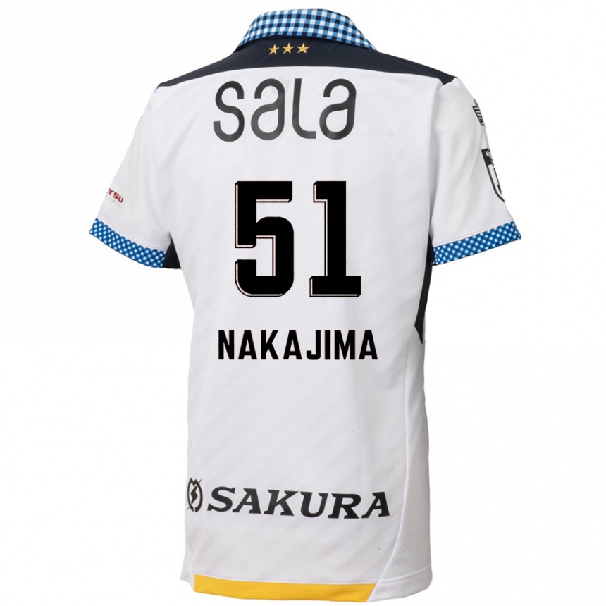 Niño Fútbol Camiseta Keitaro Nakajima #51 Blanco Negro 2ª Equipación 2024/25 Argentina