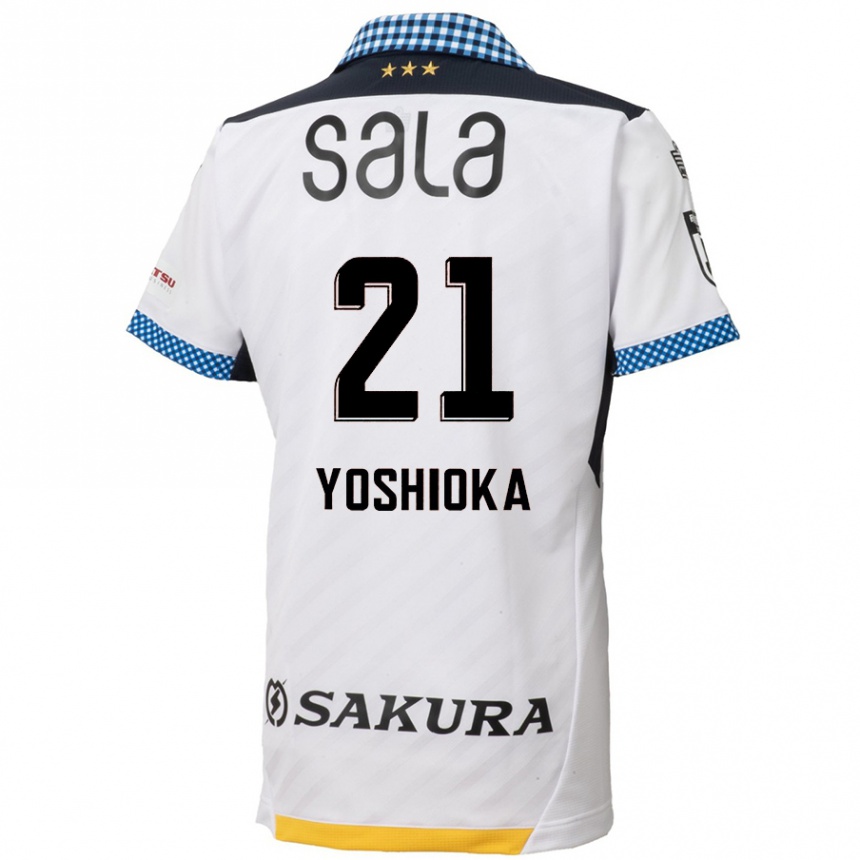 Niño Fútbol Camiseta Kanta Yoshioka #21 Blanco Negro 2ª Equipación 2024/25 Argentina