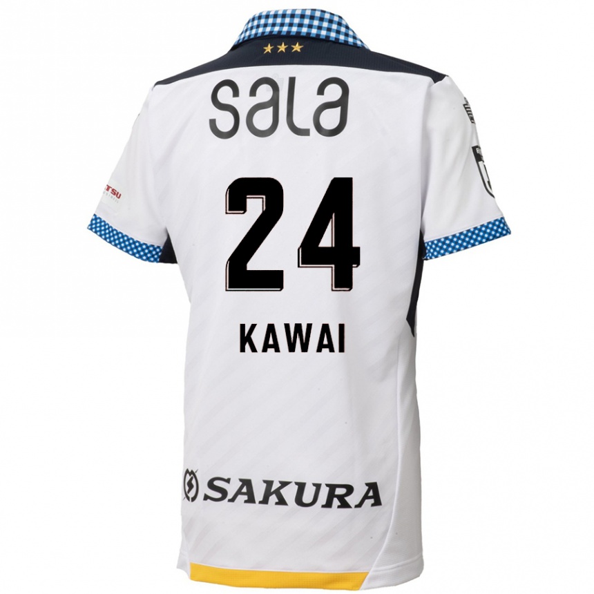 Niño Fútbol Camiseta Yuki Kawai #24 Blanco Negro 2ª Equipación 2024/25 Argentina