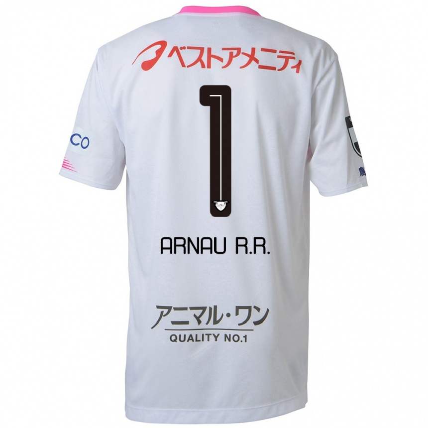 Niño Fútbol Camiseta Arnau Riera #1 Blanco Azul Rosa 2ª Equipación 2024/25 Argentina