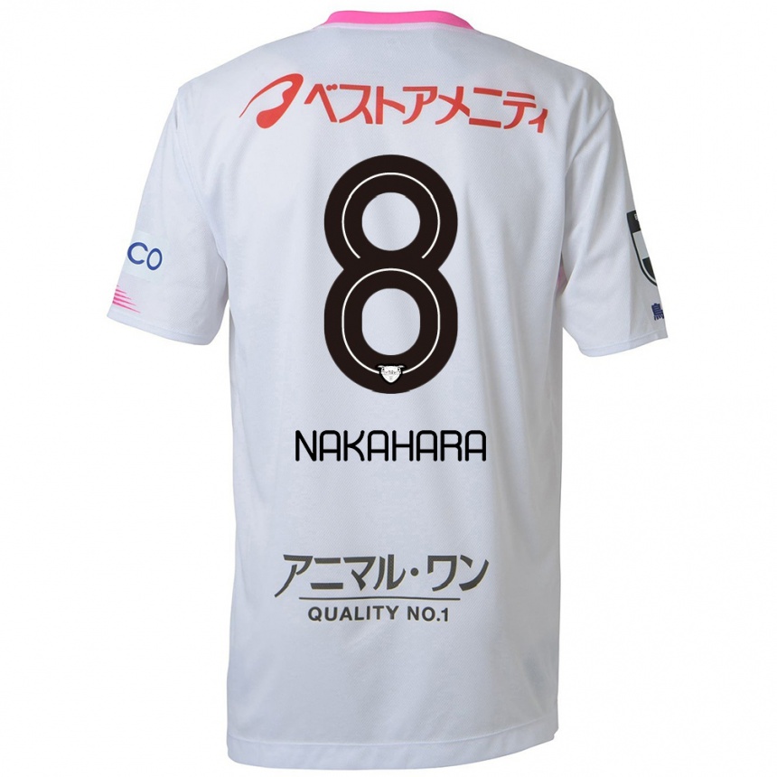 Niño Fútbol Camiseta Hikaru Nakahara #8 Blanco Azul Rosa 2ª Equipación 2024/25 Argentina