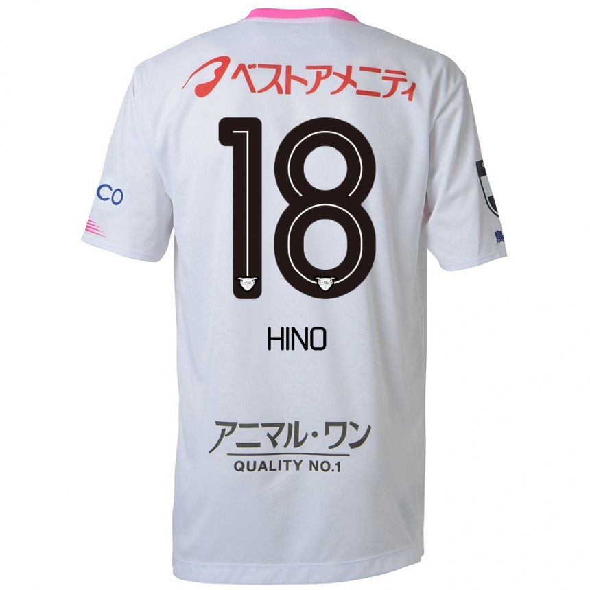 Niño Fútbol Camiseta Shota Hino #18 Blanco Azul Rosa 2ª Equipación 2024/25 Argentina