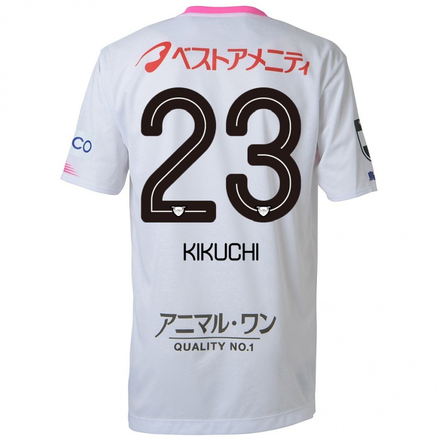 Niño Fútbol Camiseta Taichi Kikuchi #23 Blanco Azul Rosa 2ª Equipación 2024/25 Argentina