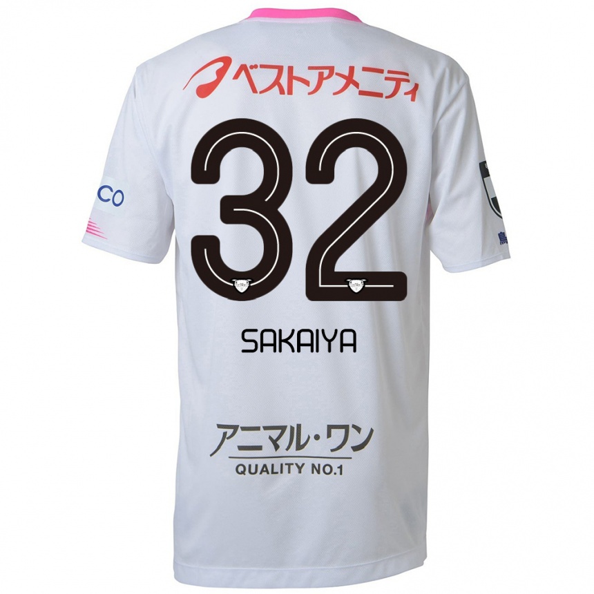 Niño Fútbol Camiseta Keisuke Sakaiya #32 Blanco Azul Rosa 2ª Equipación 2024/25 Argentina