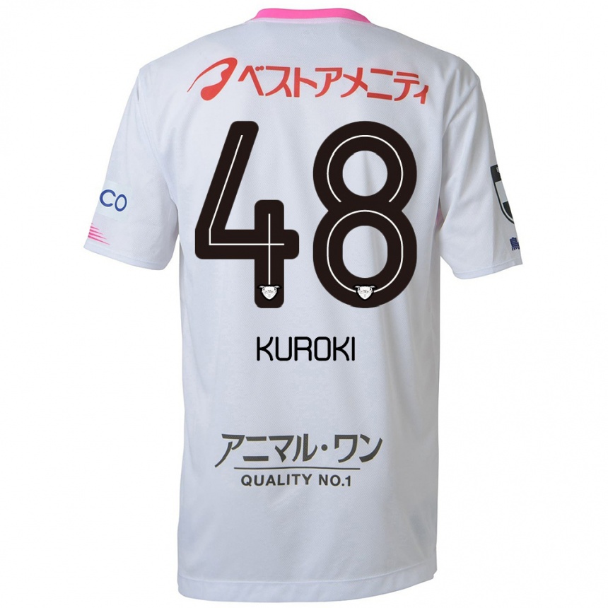 Niño Fútbol Camiseta Yuya Kuroki #48 Blanco Azul Rosa 2ª Equipación 2024/25 Argentina