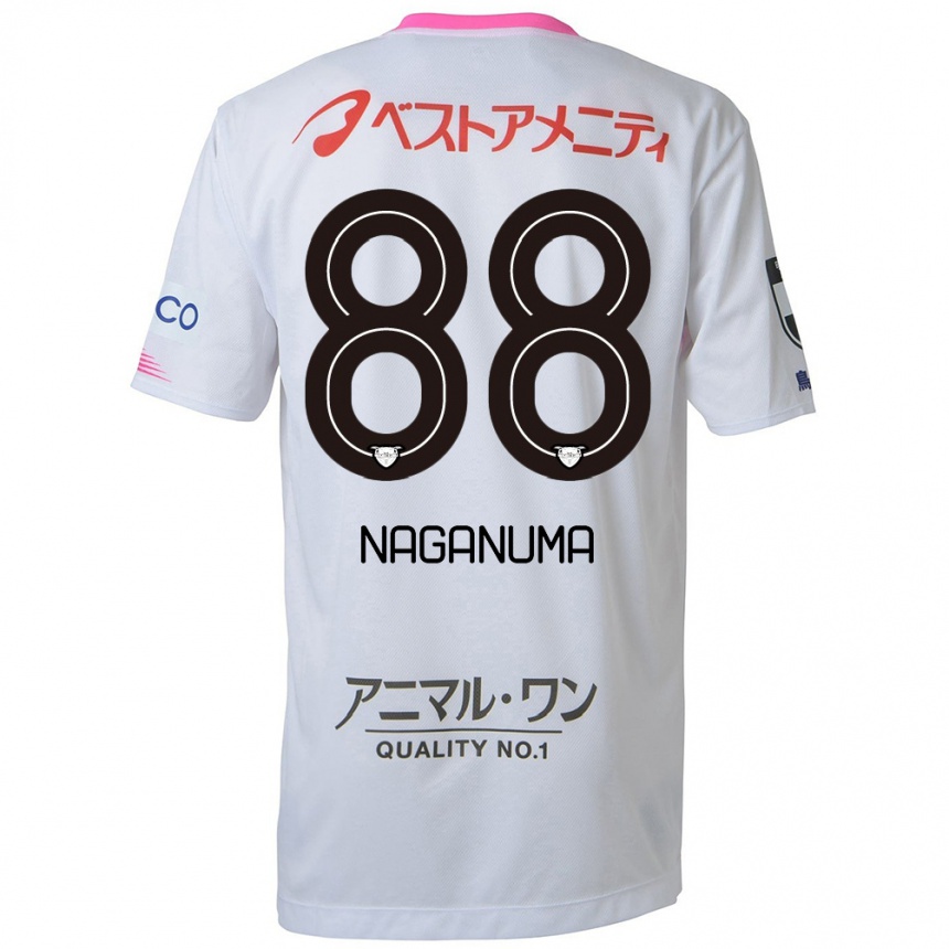 Niño Fútbol Camiseta Yoichi Naganuma #88 Blanco Azul Rosa 2ª Equipación 2024/25 Argentina