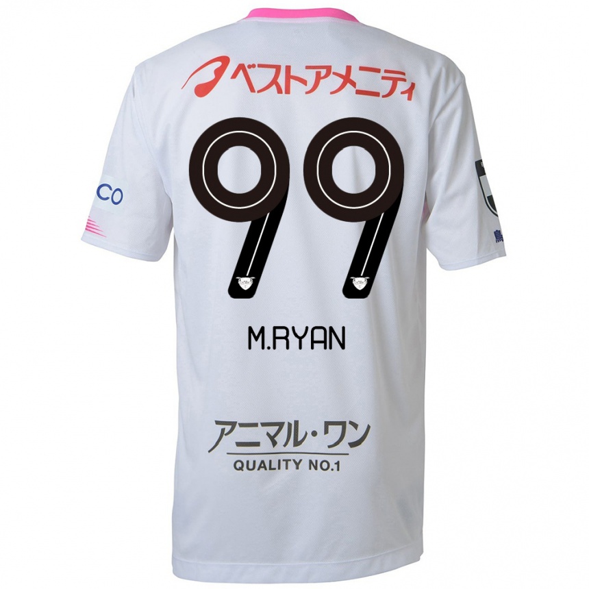 Niño Fútbol Camiseta Marcelo Ryan #99 Blanco Azul Rosa 2ª Equipación 2024/25 Argentina