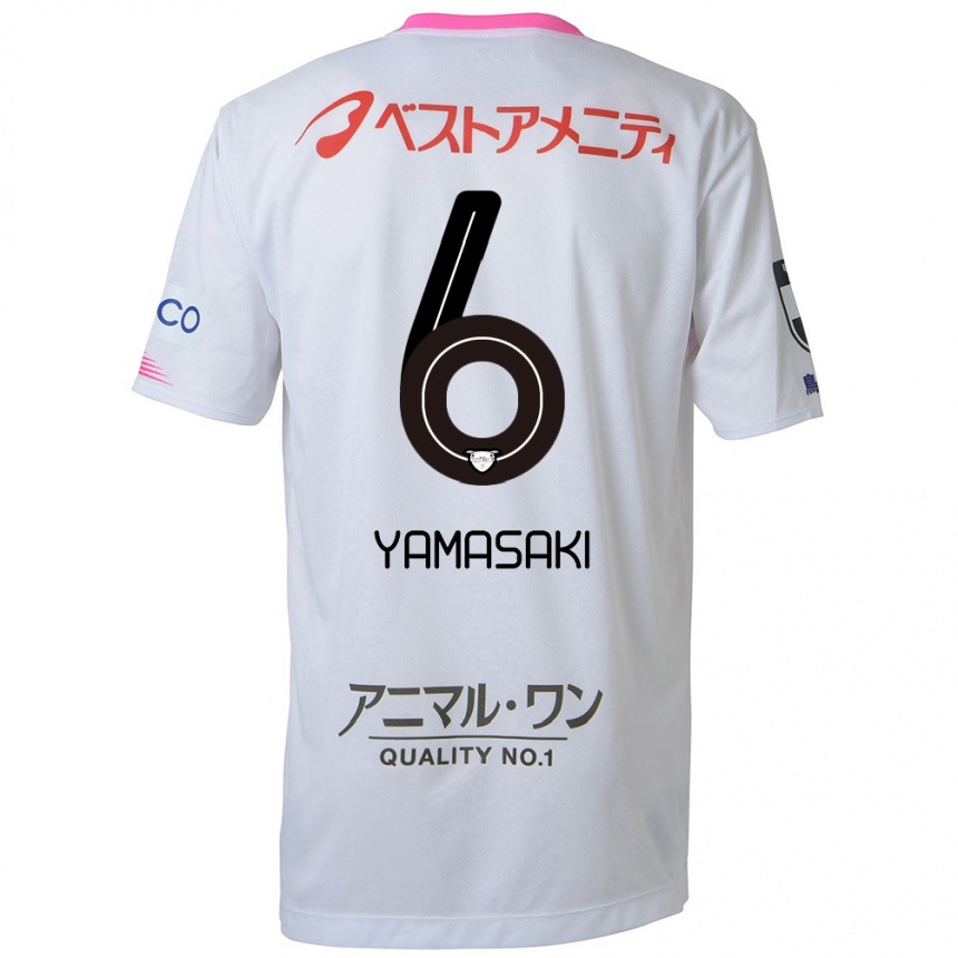 Niño Fútbol Camiseta Haruki Yamasaki #6 Blanco Azul Rosa 2ª Equipación 2024/25 Argentina