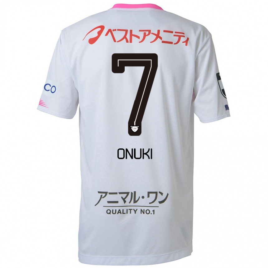 Niño Fútbol Camiseta Tentaro Onuki #7 Blanco Azul Rosa 2ª Equipación 2024/25 Argentina