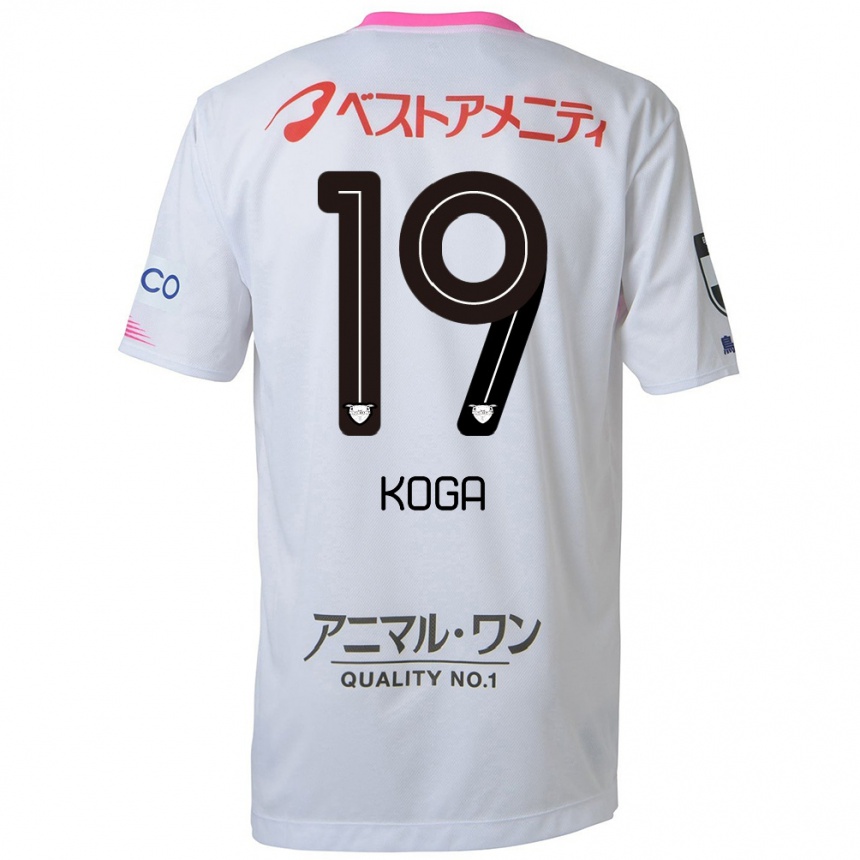 Niño Fútbol Camiseta Ryoma Koga #19 Blanco Azul Rosa 2ª Equipación 2024/25 Argentina