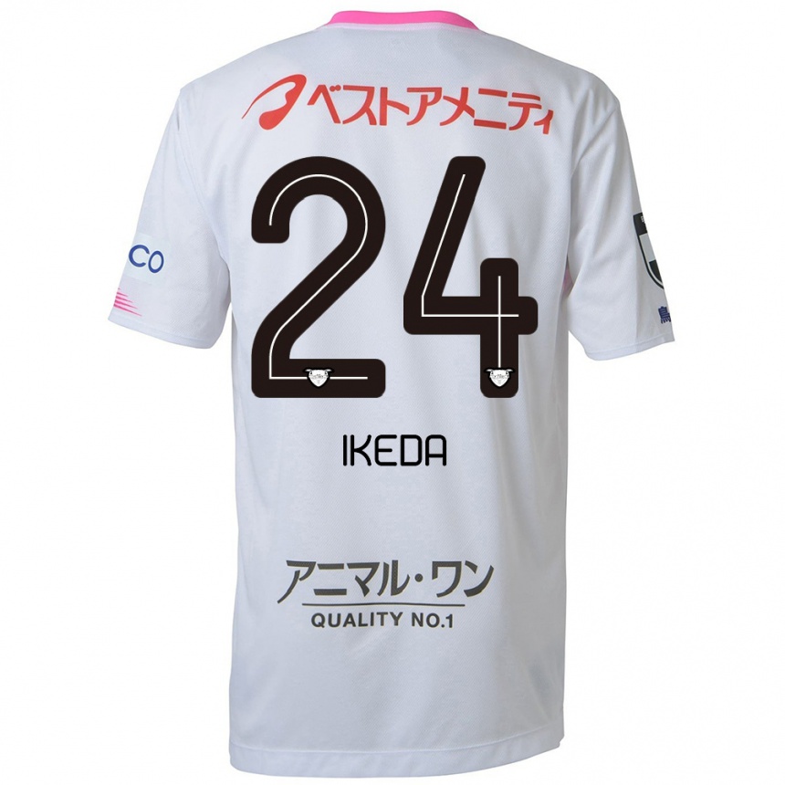 Niño Fútbol Camiseta Tokia Ikeda #24 Blanco Azul Rosa 2ª Equipación 2024/25 Argentina