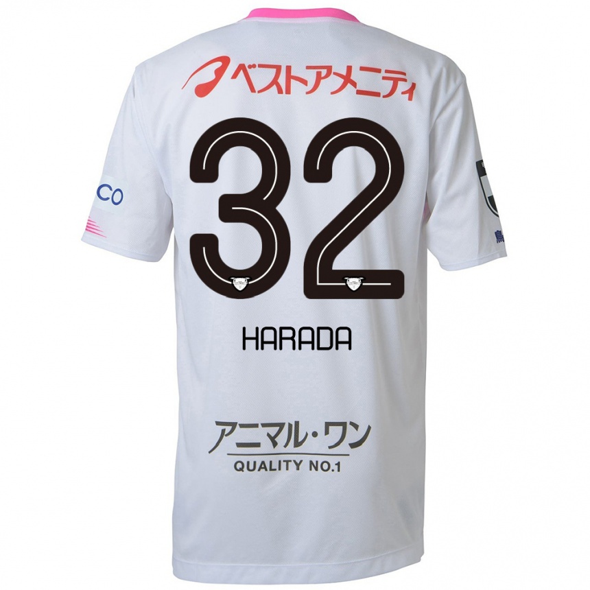 Niño Fútbol Camiseta Rentaro Harada #32 Blanco Azul Rosa 2ª Equipación 2024/25 Argentina