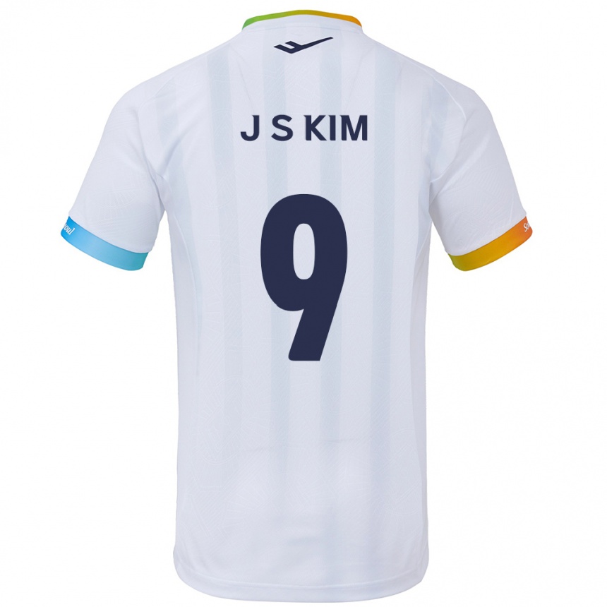 Niño Fútbol Camiseta Shin-Jin Kim #9 Blanco Azul 2ª Equipación 2024/25 Argentina