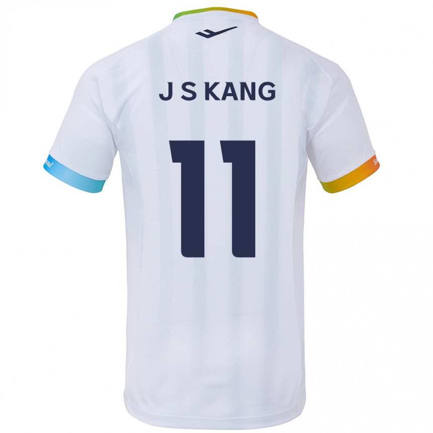 Niño Fútbol Camiseta Seong-Jin Kang #11 Blanco Azul 2ª Equipación 2024/25 Argentina