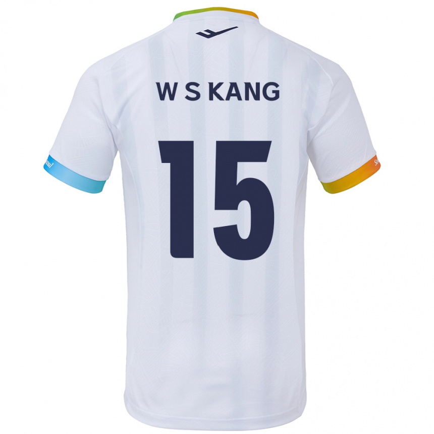 Niño Fútbol Camiseta Sang-Woo Kang #15 Blanco Azul 2ª Equipación 2024/25 Argentina