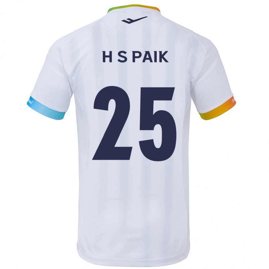 Niño Fútbol Camiseta Sang-Hoon Paik #25 Blanco Azul 2ª Equipación 2024/25 Argentina