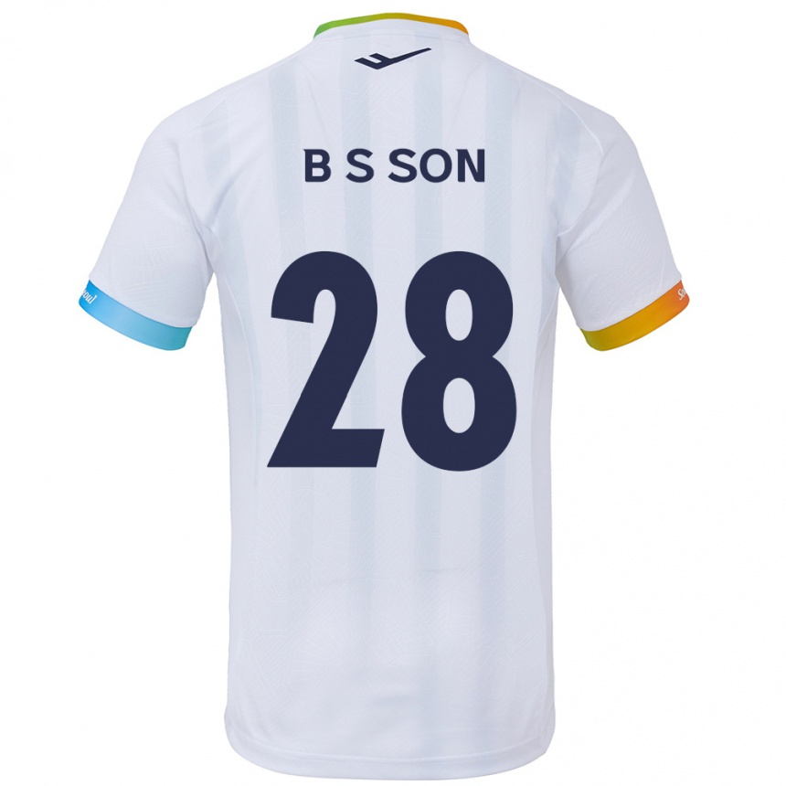 Niño Fútbol Camiseta Seung-Beom Son #28 Blanco Azul 2ª Equipación 2024/25 Argentina