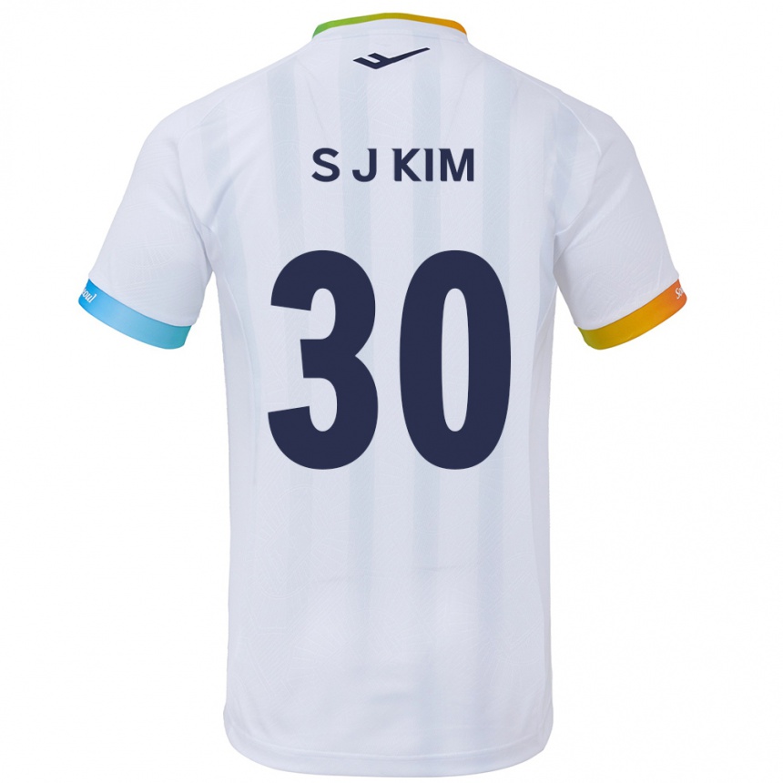 Niño Fútbol Camiseta Ju-Sung Kim #30 Blanco Azul 2ª Equipación 2024/25 Argentina