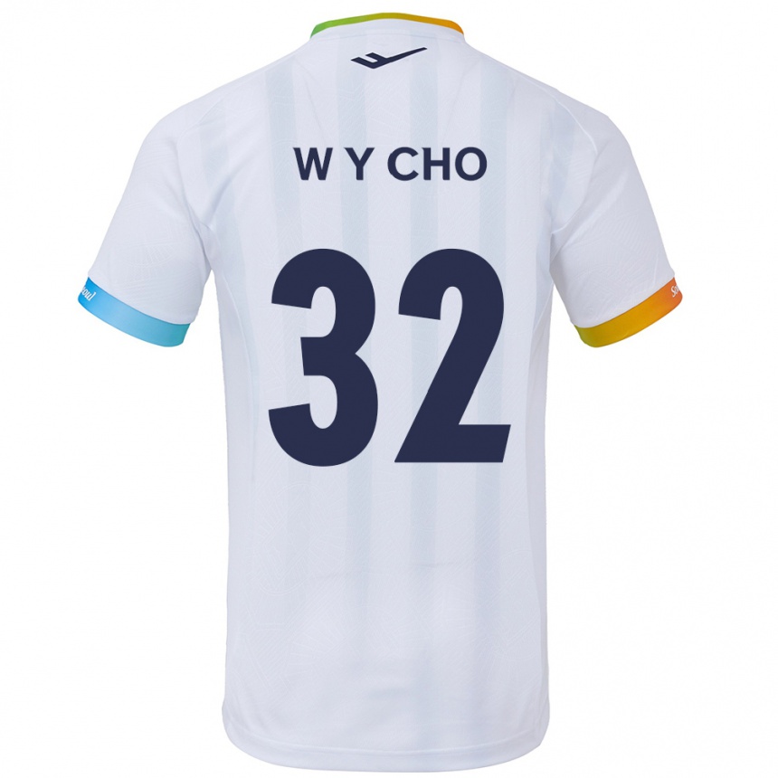 Niño Fútbol Camiseta Young-Wook Cho #32 Blanco Azul 2ª Equipación 2024/25 Argentina