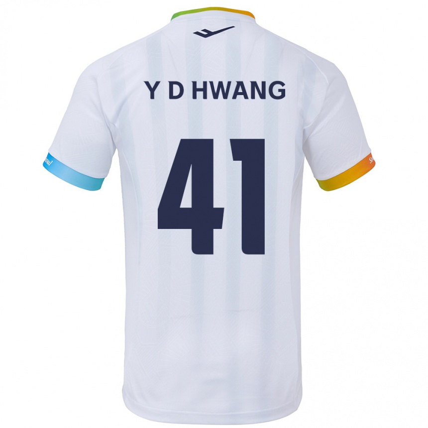 Niño Fútbol Camiseta Do-Yoon Hwang #41 Blanco Azul 2ª Equipación 2024/25 Argentina