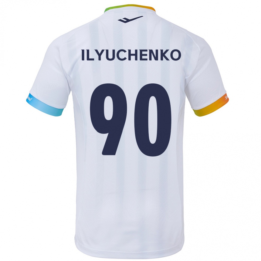 Niño Fútbol Camiseta Stanislav Ilyuchenko #90 Blanco Azul 2ª Equipación 2024/25 Argentina