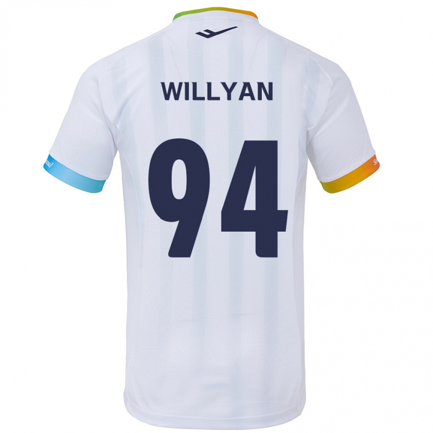 Niño Fútbol Camiseta Willyan #94 Blanco Azul 2ª Equipación 2024/25 Argentina