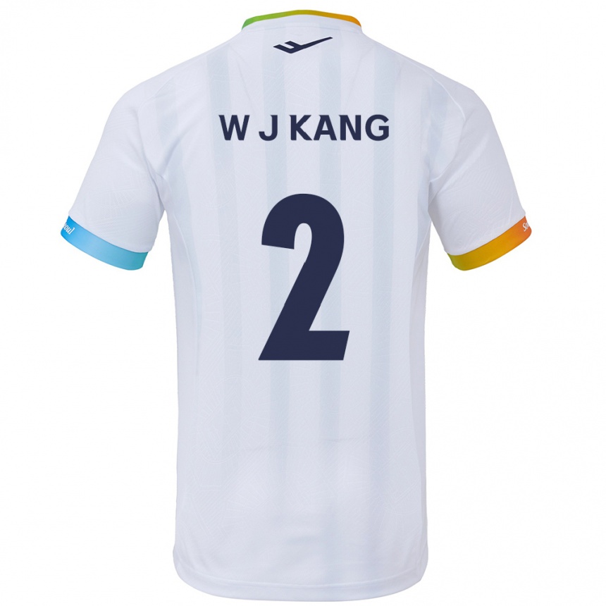 Niño Fútbol Camiseta Jae-Won Kang #2 Blanco Azul 2ª Equipación 2024/25 Argentina