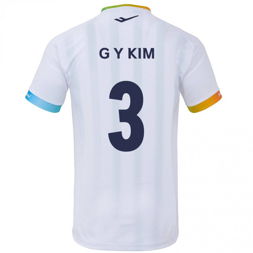 Niño Fútbol Camiseta Yu-Geon Kim #3 Blanco Azul 2ª Equipación 2024/25 Argentina