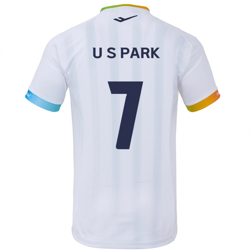 Niño Fútbol Camiseta Sun-Uk Park #7 Blanco Azul 2ª Equipación 2024/25 Argentina