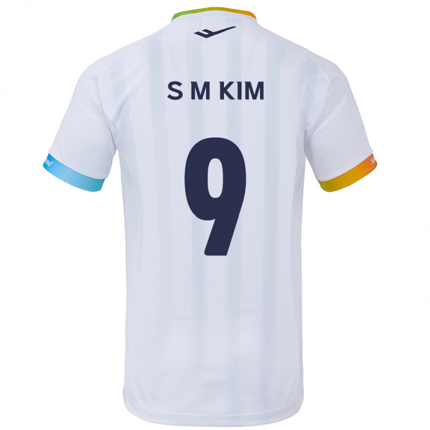 Niño Fútbol Camiseta Min-Sung Kim #9 Blanco Azul 2ª Equipación 2024/25 Argentina