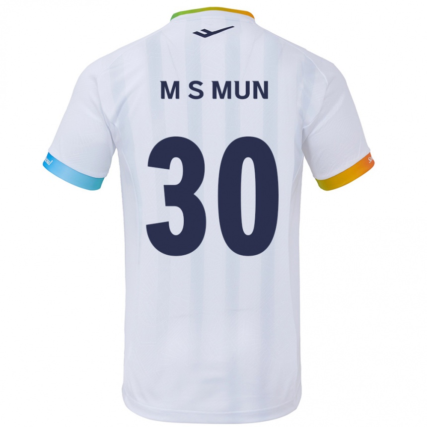 Niño Fútbol Camiseta Seong-Min Mun #30 Blanco Azul 2ª Equipación 2024/25 Argentina