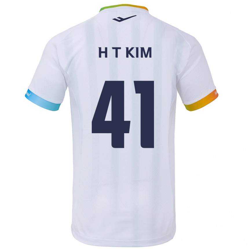 Niño Fútbol Camiseta Tae-Ho Kim #41 Blanco Azul 2ª Equipación 2024/25 Argentina