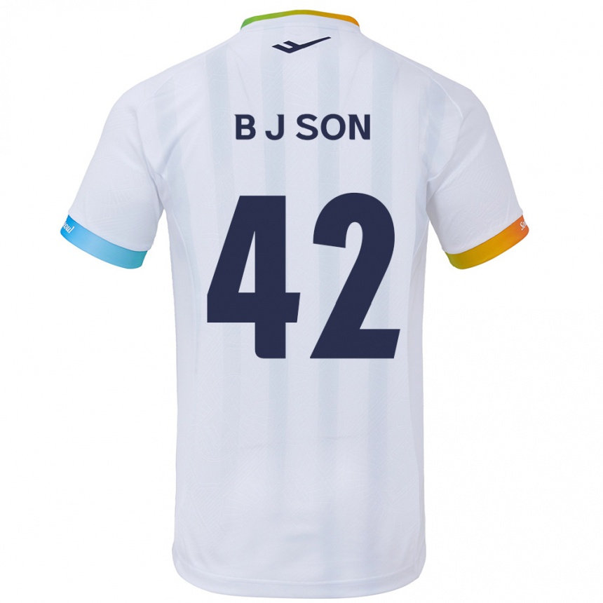 Niño Fútbol Camiseta Jeong-Beom Son #42 Blanco Azul 2ª Equipación 2024/25 Argentina