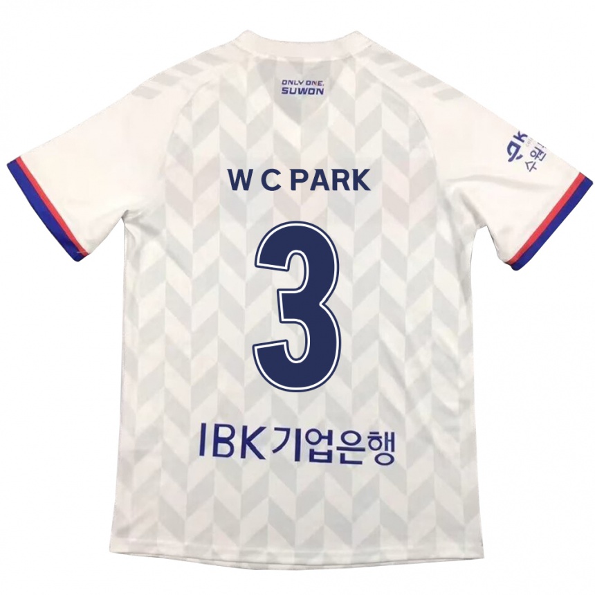 Niño Fútbol Camiseta Cheol-Woo Park #3 Blanco Azul 2ª Equipación 2024/25 Argentina